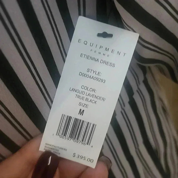 EQUIPMENT ETIENNA STRIPED 100% SILK BUTTON FRONT SIZE M - Picture 4 of 8